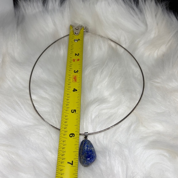 Lapis Lazuli Asymmetrical Pendent Wire Choker - Picture 4 of 4